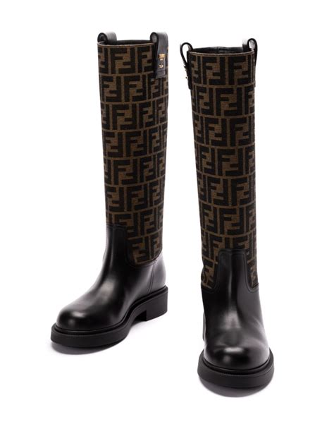 fendi ff jacquard boots|FENDI 35mm FF Jacquard Boots .